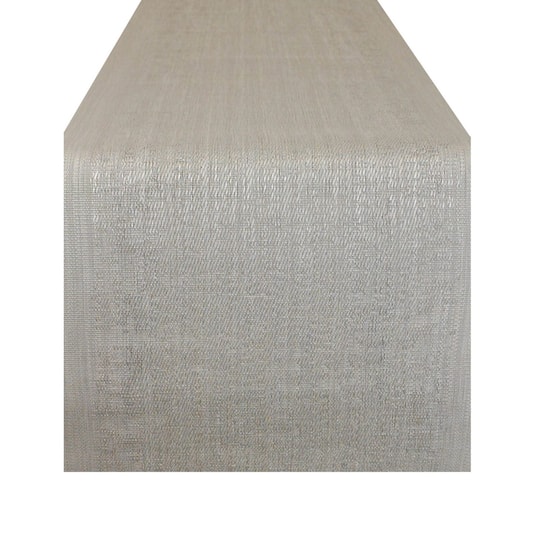 Design Imports Space-Dyed Gray Pvc Table Runner, One Size, Gray